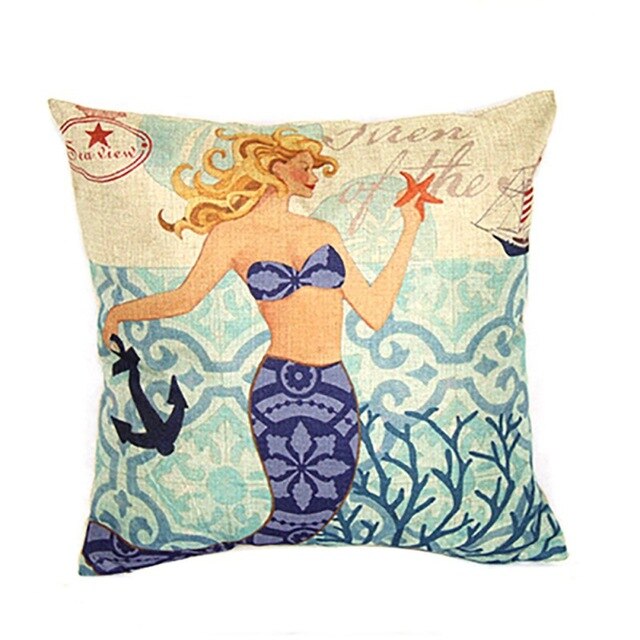 Mermaid Cushion Decorative Home Decor Sofa Chair Throw Pillows Decorate Pillow Cushions45x 45cm cuscini decorativi almohadones