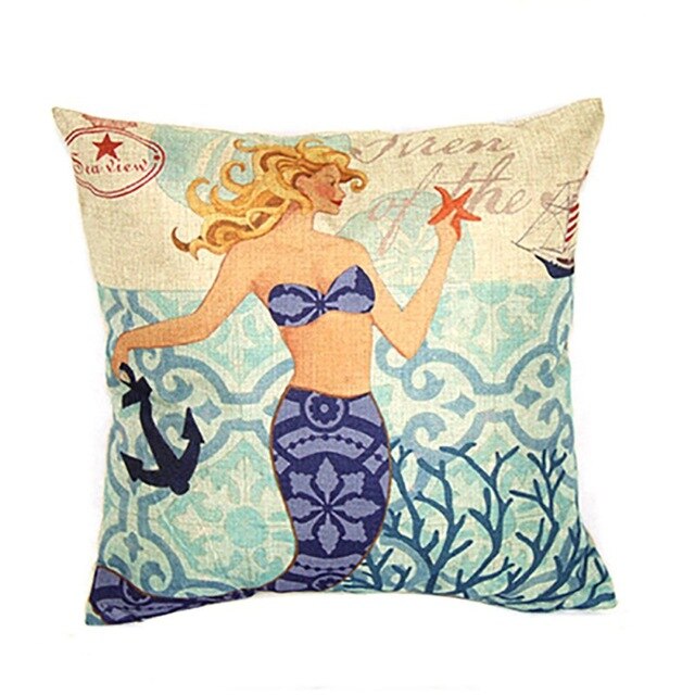 Mermaid Cushion Decorative Home Decor Sofa Chair Throw Pillows Decorate  Pillow Cushions45x 45cm cuscini decorativi almohadones