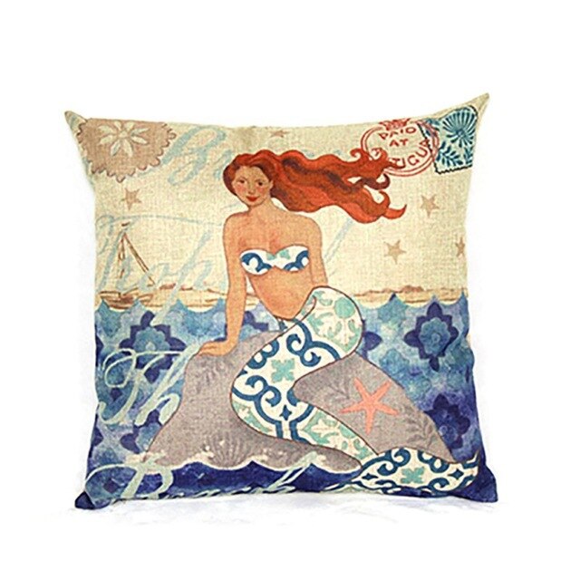 Mermaid Cushion Decorative Home Decor Sofa Chair Throw Pillows Decorate  Pillow Cushions45x 45cm cuscini decorativi almohadones